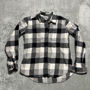 Carhartt Womens Plaid Flannel Shirt Button Down Long Sleeve Workwear Top